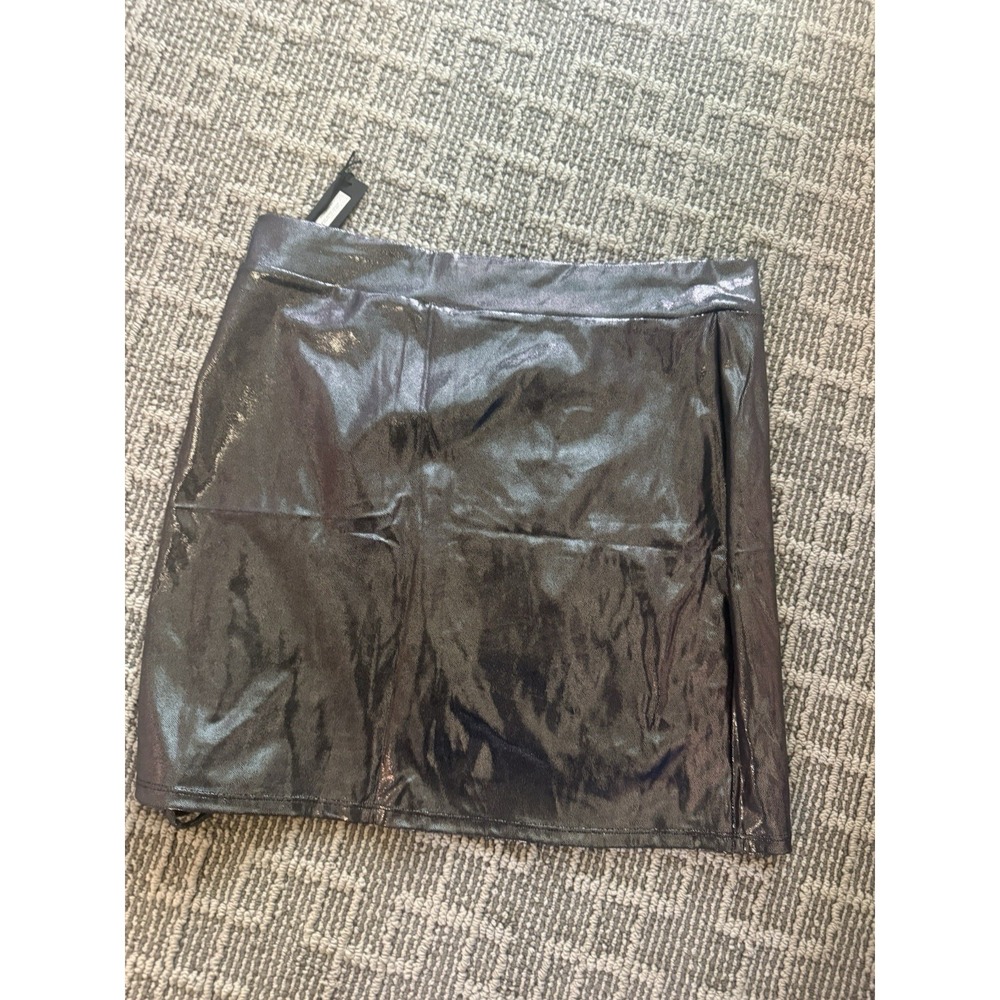 ta3 swimsuit Gunmetal large Metallic Ruched Cover Up Skirt - Picture 5 of 5